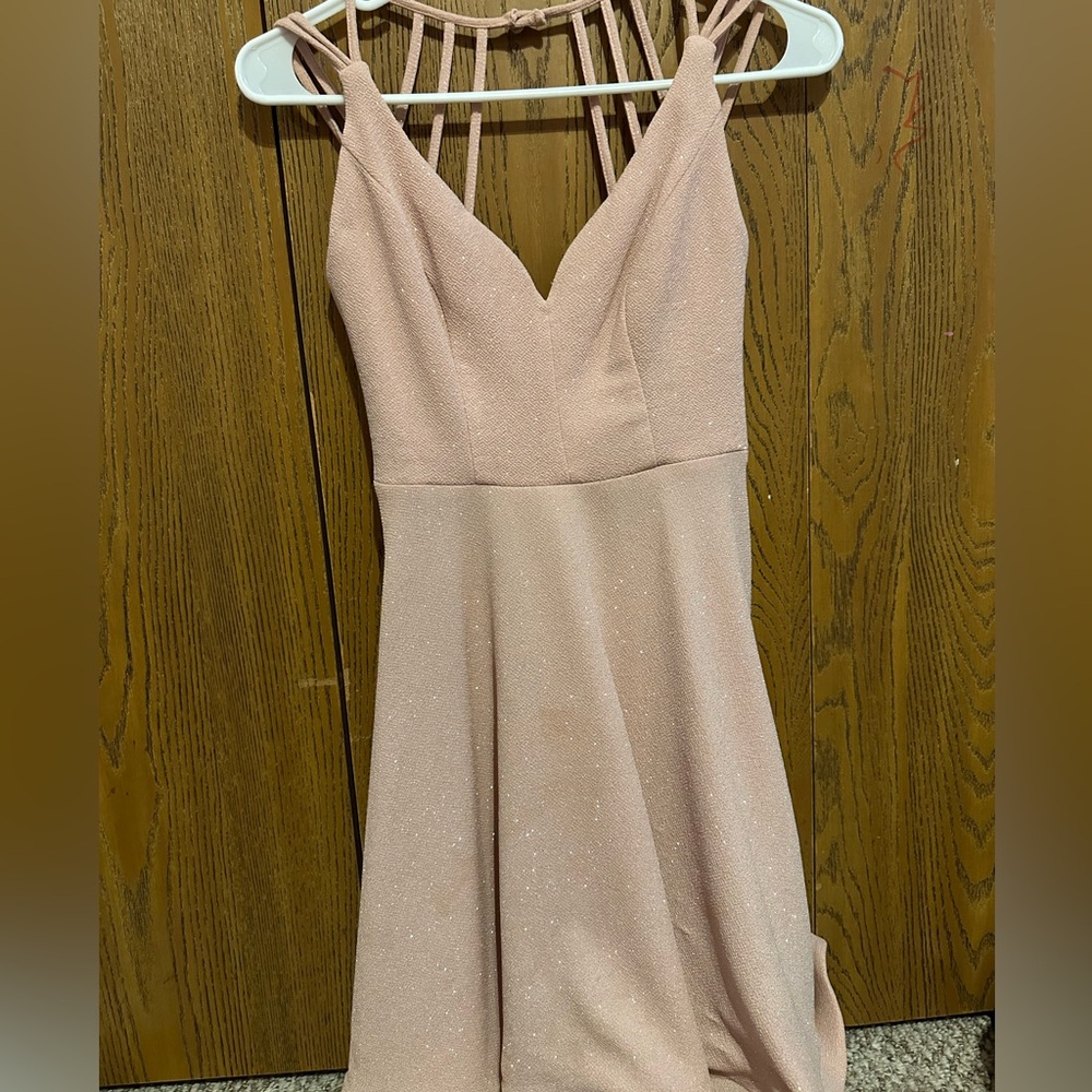 Pink sparkly homecoming dress